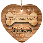 Personalized Pet Memorial Ornament Christmas Keepsake - Heart Ornament - Holiday Decoration Gift, White, Heart Ornament