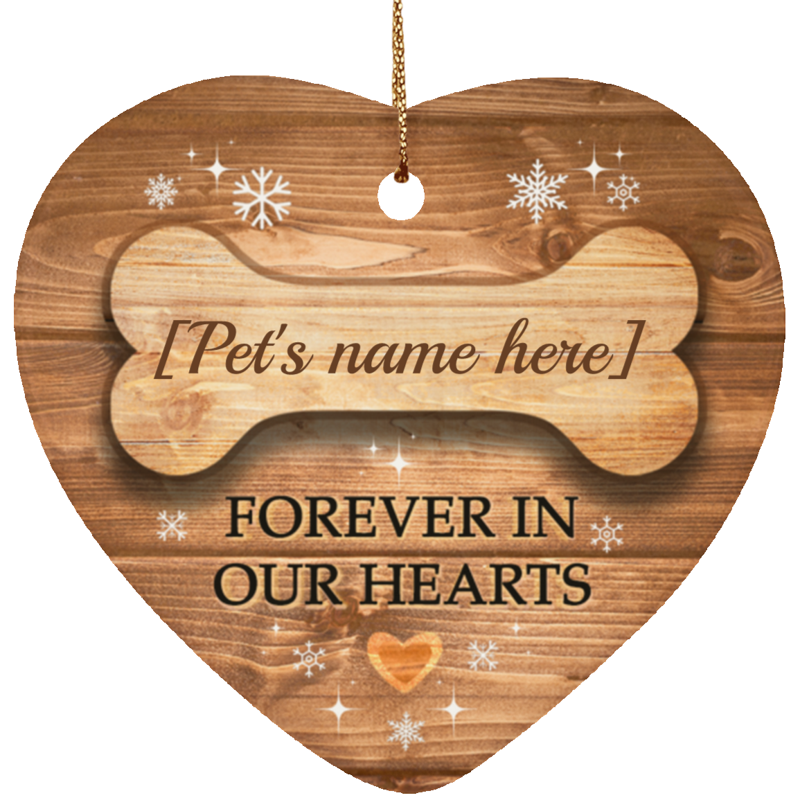 Personalized Pet Memorial Ornament Christmas Keepsake - Heart Ornament - Holiday Decoration Gift, White, Heart Ornament