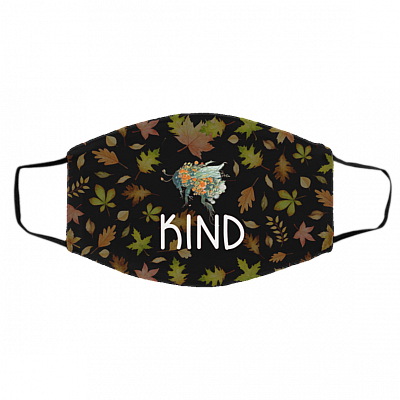 Flower Bee Kind Floral Washable Reusable Custom Printed Cloth Face Mask Cover, Black, Cloth Face Cover – Medium/Large