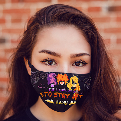 Alternative view of Hocus Pocus I Put A Spell On You To Stay 6ft Away Washable Reusable Custom Printed Cloth Face Mask Cover