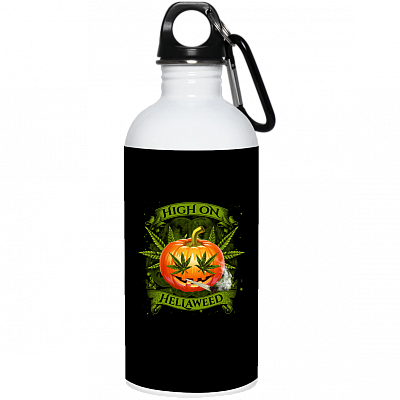 Hellaweed Cannabis Pumpkin Ceramic Coffee Mug - Travel Mug - Color Changing Mug, Black, 20 oz. Stainless Water Bottle