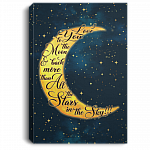 Love You To The Moon And Back Gallery Wrapped Framed Canvas Prints - Unframed Poster - Home Decor Wall Art, White, 0.75'' Framed Canvas
