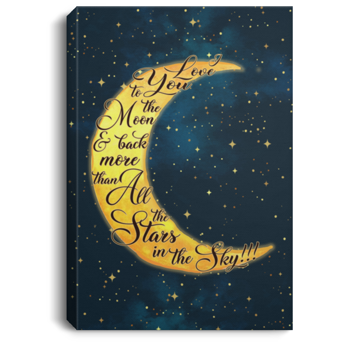 Love You To The Moon And Back Gallery Wrapped Framed Canvas Prints - Unframed Poster - Home Decor Wall Art, White, 0.75'' Framed Canvas