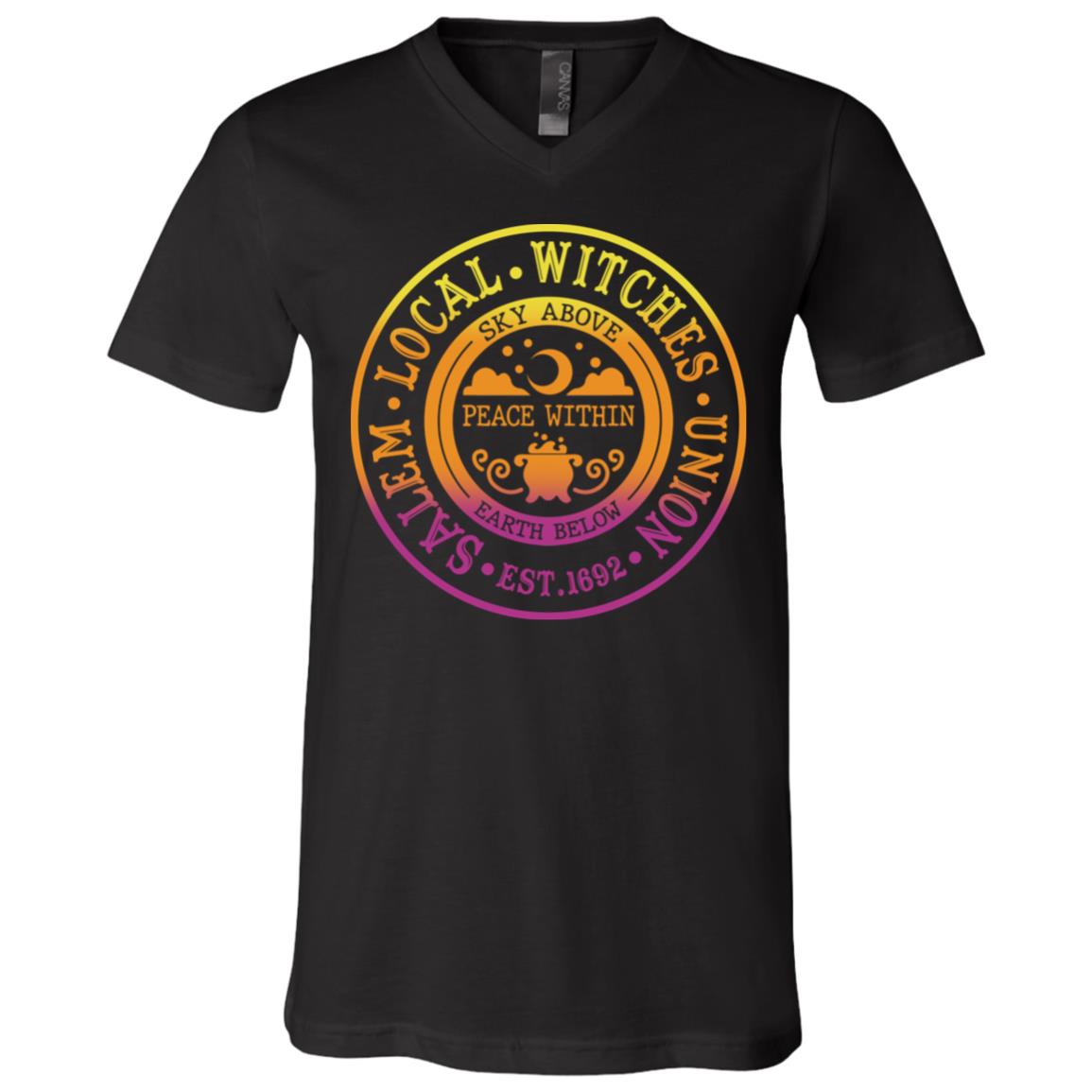 Salem Local Witches Union T-Shirt - V-Neck Tee, Black, V-Neck T-Shirt