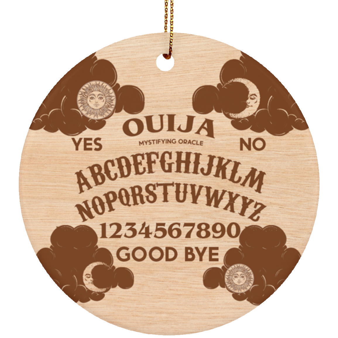 Ouija Spirit Board Christmas Ornament Keepsake - Holiday Flat Circle Ornament - Holiday Decoration Gift, White, Circle Ornament Ouija Spirit Board Christmas Ornament Keepsake - Holiday Flat Circle Ornament - Holiday Decoration Gift, White, Circle Ornament