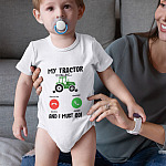 1BN. Tractor Is Calling black - onesie1