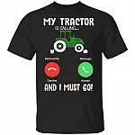 Tractor Is Calling And I Must Go Shirt - Youth Tee - Funny Tractor Shirt - Farmer Shirt - Tractor Lover Gifts, Black, Youth T-Shirt