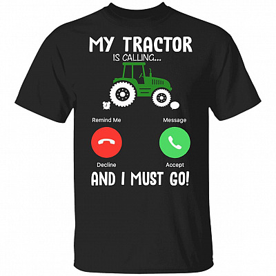 Tractor Is Calling And I Must Go Shirt - Youth Tee - Funny Tractor Shirt - Farmer Shirt - Tractor Lover Gifts, Black, Youth T-Shirt