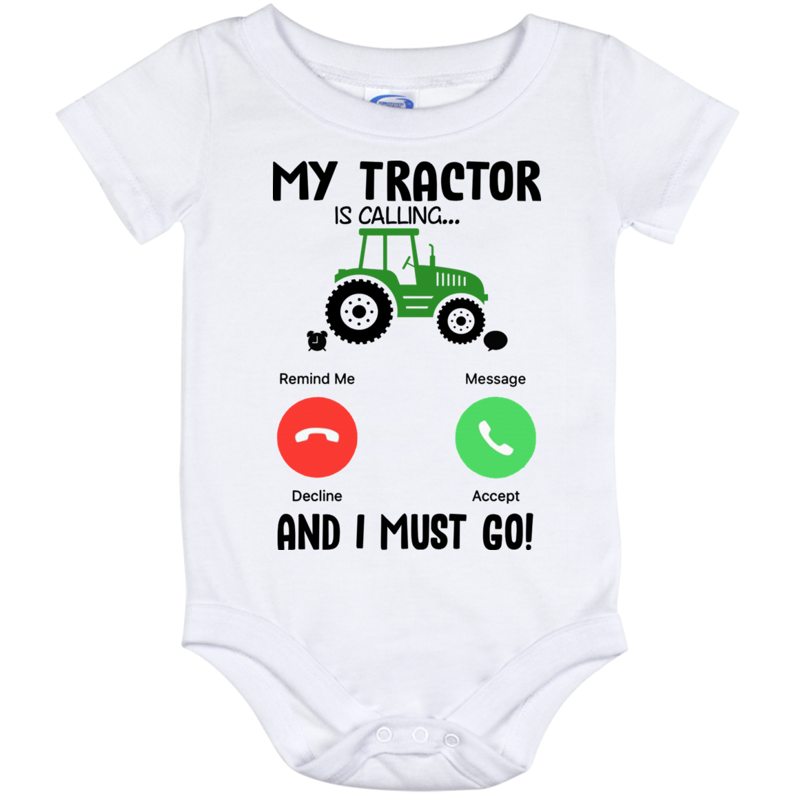 Tractor Is Calling And I Must Go Baby Onesie – Toddler Baby Infant Bodysuit - Newborn Clothing, White, Baby Onesie - 12 Month Tractor Is Calling And I Must Go Baby Onesie – Toddler Baby Infant Bodysuit - Newborn Clothing, White, Baby Onesie - 12 Month