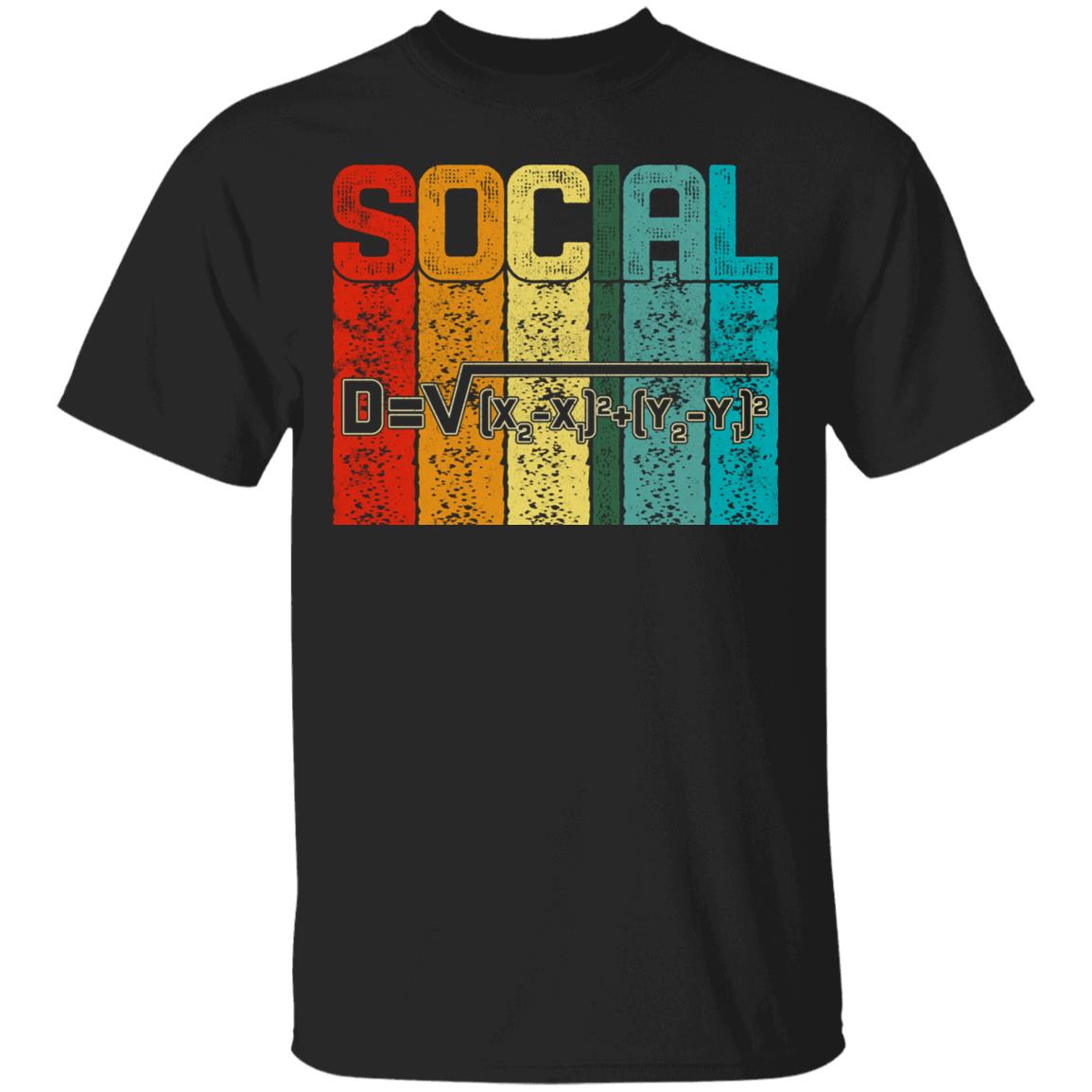 Social DIstance Math T-Shirt - Funny Math Shirt, Black, Unisex T-Shirt