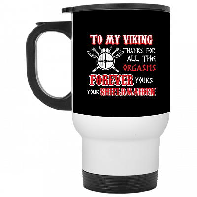 14 oz. White Travel Mug