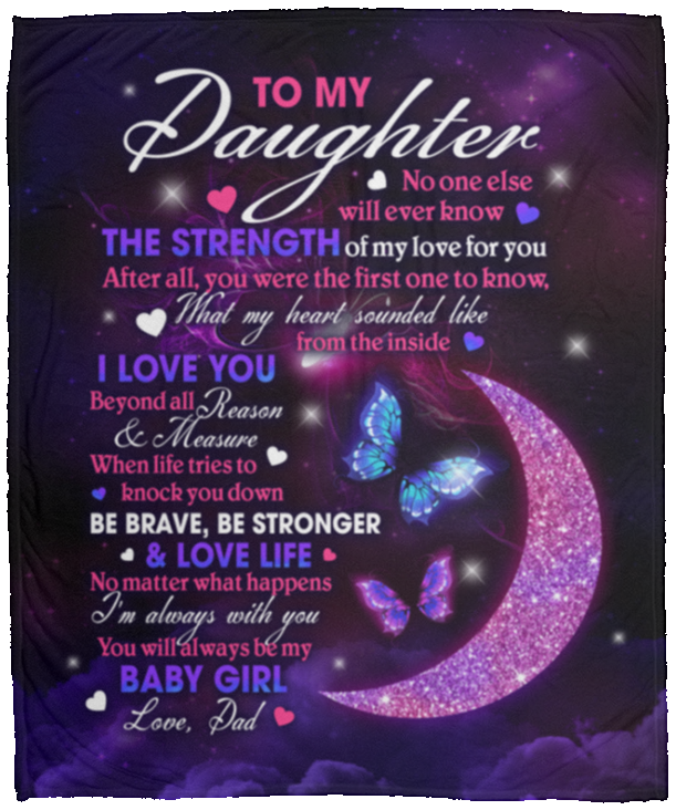 Fleece Blanket Details about / To My Daughter From Dad I Want You To Know I Love You Quilt