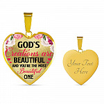 God's Creations Are Beautiful And You're The Most Beautiful One Heart Pendant Necklace - Heart Luxury Necklace (Gold Plated)