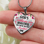 God's Creations Are Beautiful And You're The Most Beautiful One Heart Pendant Necklace - Heart Luxury Necklace (Silver)