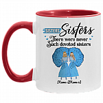 Personalized Sisters Sisters There Were Never Such Devoted Sisters Christmas Accent Mug, White/Red, 11 oz. Accent Mug