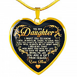 From Mom To My Daughter I Believe That God Sent You Into My Life Black Heart Pendant Necklace - Heart Luxury Necklace (Gold Plated)