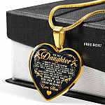From Mom To My Daughter I Believe That God Sent You Into My Life Black Heart Pendant Necklace - Heart Luxury Necklace (Gold Plated)