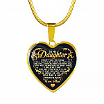 From Mom To My Daughter I Believe That God Sent You Into My Life Black Heart Pendant Necklace - Heart Luxury Necklace (Gold Plated)