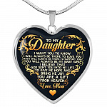 From Mom To My Daughter I Believe That God Sent You Into My Life Black Heart Pendant Necklace - Heart Luxury Necklace (Silver)