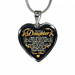 From Mom To My Daughter I Believe That God Sent You Into My Life Black Heart Pendant Necklace - Heart Luxury Necklace (Silver)