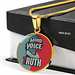 Ruth Truth Bader Necklace - Ruth Fight For The Things You Care About Ginsburd RGB Circle Pendant Necklace - Circle Luxury Necklace (Gold Plated)