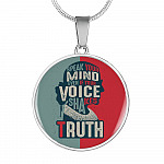 Ruth Truth Bader Necklace - Ruth Fight For The Things You Care About Ginsburd RGB Circle Pendant Necklace - Circle Luxury Necklace (Silver)