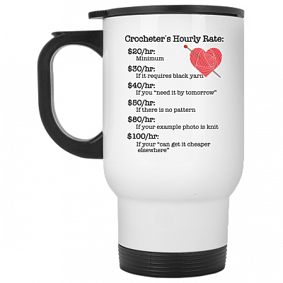 14 oz. White Travel Mug