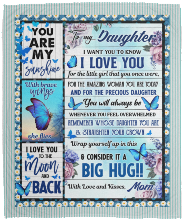 From Mom To My Daughter I Want You To Know I Love You Butterfly Fleece Blanket - Premium Mink Sherpa Blanket, White, Cozy Plush Fleece Blanket - 50x60 From Mom To My Daughter I Want You To Know I Love You Butterfly Fleece Blanket - Premium Mink Sherpa Blanket, White, Cozy Plush Fleece Blanket - 50x60