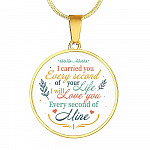 I Carried You Every Second of Your Life I Will Love You Second Of Mine Circle Pendant Necklace - Circle Luxury Necklace (Gold Plated)