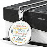 I Carried You Every Second of Your Life I Will Love You Second Of Mine Circle Pendant Necklace - Circle Luxury Necklace (Silver)