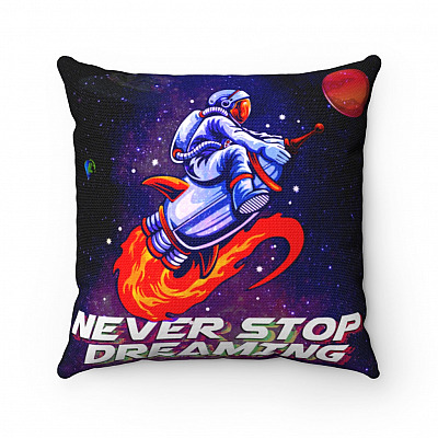 Never Stop Dreaming Throw Pillow - Indoor Outdoor Cushion - Sofa Home Decor - Space Star Pillow