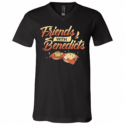 Friends With Benedict T-Shirt - V-Neck Tee, Black, V-Neck T-Shirt
