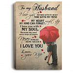 To My Husband I Love You Framed Canvas - Unframed Poster, White, 0.75'' Framed Canvas