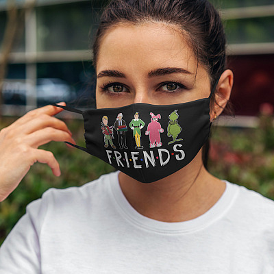 Alternative view of Christmas Movie Characters Friends Washable Reusable Custom Printed Cloth Face Mask Cover