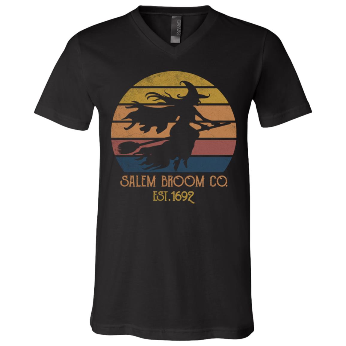 Salem Broom Company T-Shirt - V-Neck Tee, Black, V-Neck T-Shirt