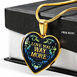 Love You Way More Heart Pendant Necklace - Heart Luxury Necklace (Gold Plated)