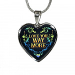 Love You Way More Heart Pendant Necklace - Heart Luxury Necklace (Silver)