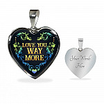 Love You Way More Heart Pendant Necklace - Heart Luxury Necklace (Silver)