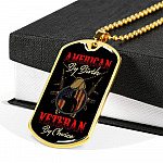 American By Birth Veteran By Choice Dog Tag Necklace - Dog Tag (Gold Plated)