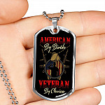 American By Birth Veteran By Choice Dog Tag Necklace - Dog Tag (Silver)