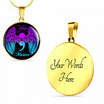 You Matter Suicide Prevention Awareness Circle Pendant Necklace - Circle Luxury Necklace (Gold Plated)