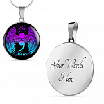 You Matter Suicide Prevention Awareness Circle Pendant Necklace - Circle Luxury Necklace (Silver)