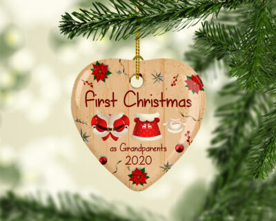 Alternative view of First Christmas As Grandparents 2020 Heart Christmas Ornament Tree Keepsake - First Grandparents Gifts