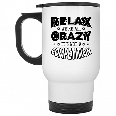 14 oz. White Travel Mug