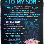 From Mom To My Son My Little Boy Yesterday My Friend Today Fleece Blanket - Premium Mink Sherpa Blanket, White, Cozy Plush Fleece Blanket - 50x60 From Mom To My Son My Little Boy Yesterday My Friend Today Fleece Blanket - Premium Mink Sherpa Blanket, White, Cozy Plush Fleece Blanket - 50x60