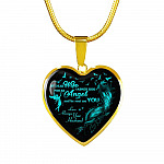 Husband To My Dear Wife Saying Gift Necklace - I Asked God For An Angel Wife Heart Pendant Necklace - Heart Luxury Necklace (Gold Plated)