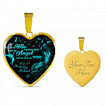 Husband To My Dear Wife Saying Gift Necklace - I Asked God For An Angel Wife Heart Pendant Necklace - Heart Luxury Necklace (Gold Plated)