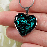 Husband To My Dear Wife Saying Gift Necklace - I Asked God For An Angel Wife Heart Pendant Necklace - Heart Luxury Necklace (Silver)