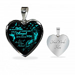 Husband To My Dear Wife Saying Gift Necklace - I Asked God For An Angel Wife Heart Pendant Necklace - Heart Luxury Necklace (Silver)