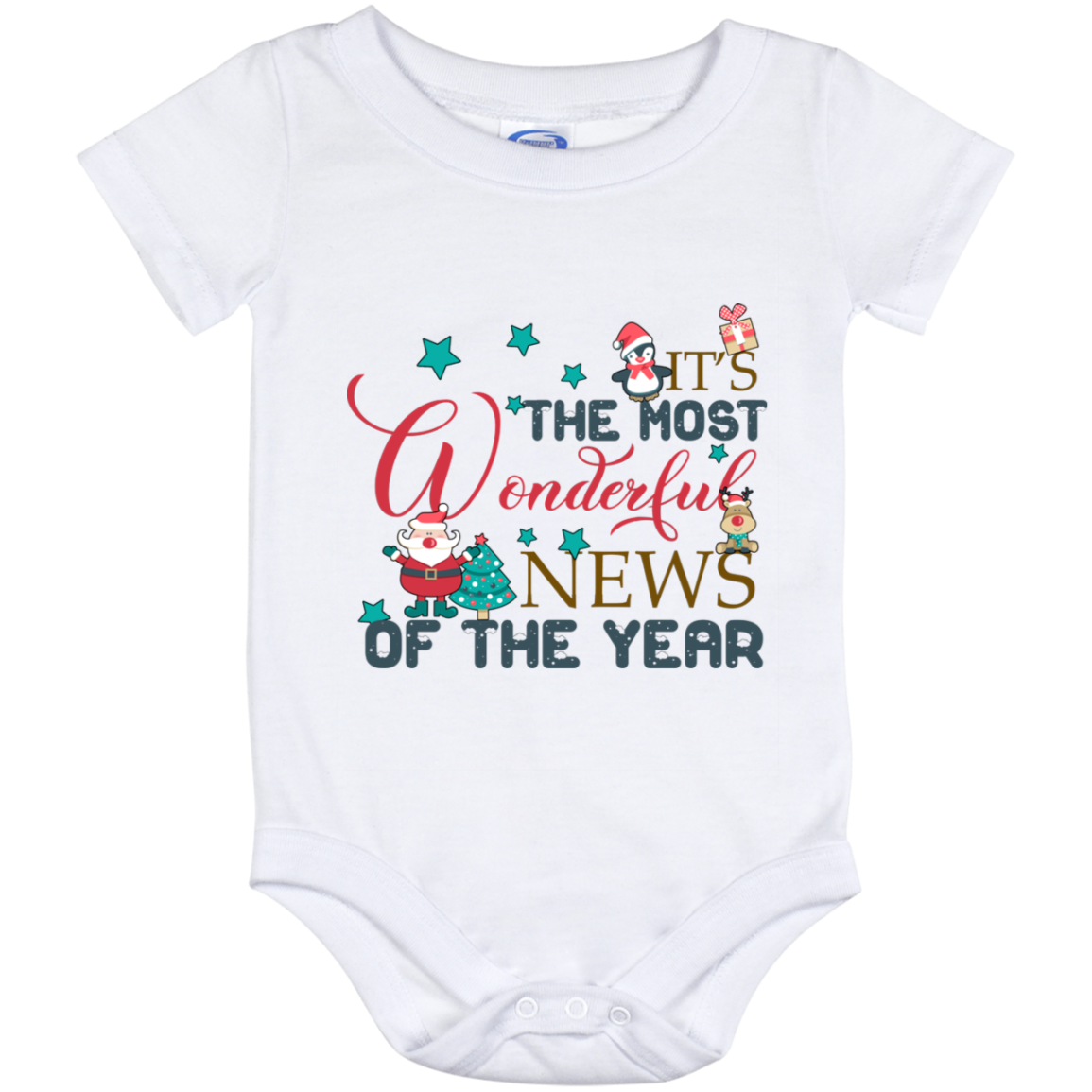 Christmas It's The Most Wonderful New Of The Year Baby Onesie - Baby Infant Bodysuit Gifts, White, Baby Onesie - 12 Month
